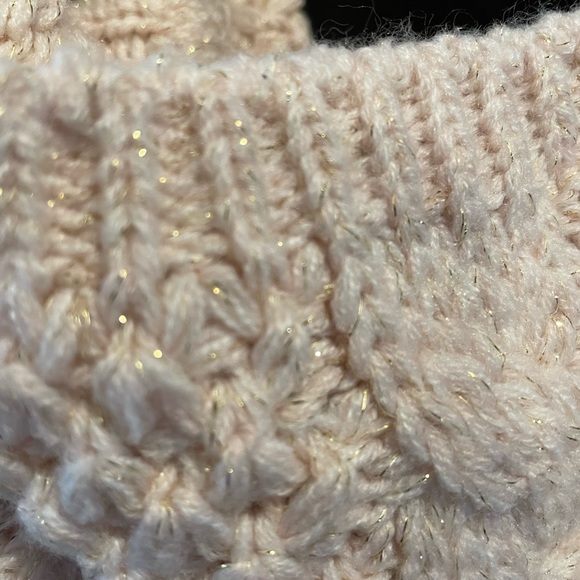 Infinity cable-knit scarf. Blush with gold flecks. Great used condition. - Picture 2 of 4